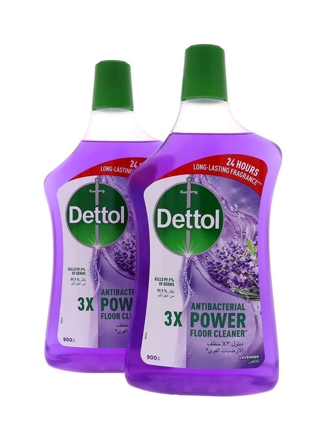 Dettol Antibacterial Power Floor Cleaner, Lavender, Pack Of 2 900ml 