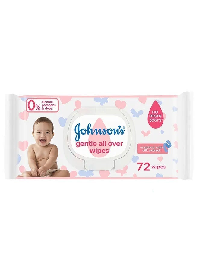 Johnson's Gentle All Over Baby Wipes, 72 Wipes 