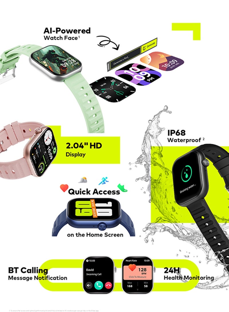 ITEL 220 mAh O20 Smartwatch - 2.04'' Display, IP68 Waterproof Deep Blue - Image 4