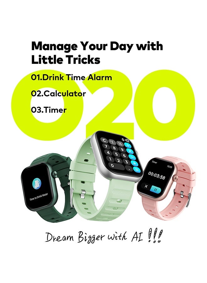 إيتيل - 220 mAh O20 Smartwatch - 2.04'' Display, IP68 Waterproof Rose Gold - Image 1