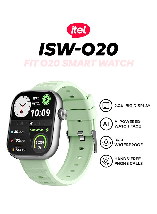 ITEL - 220 mAh O20 Smartwatch - 2.04'' Display, IP68 Waterproof Silver - Image 1
