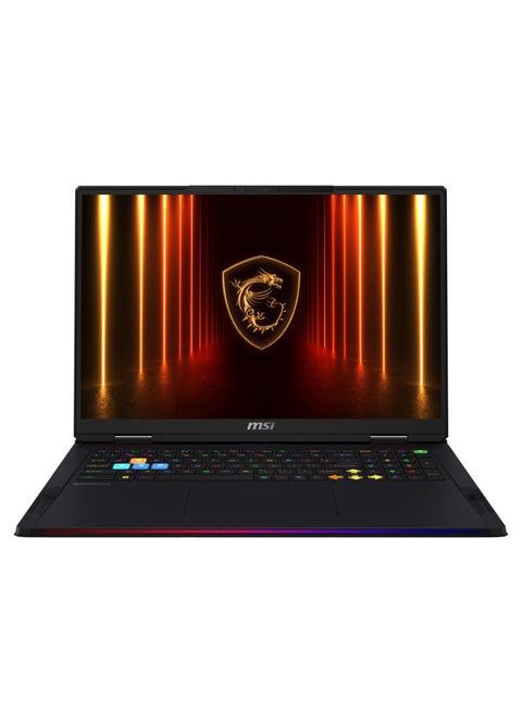 Raider Laptop With 18 Inch UHD+(3840x2400)Display,Core Ultra 9-285HX Processor/64GB RAM DDR5/2TB SSD/Windows 11/16GB NVIDIA GeForce RTX 5080 Graphics/ English/Arabic Black