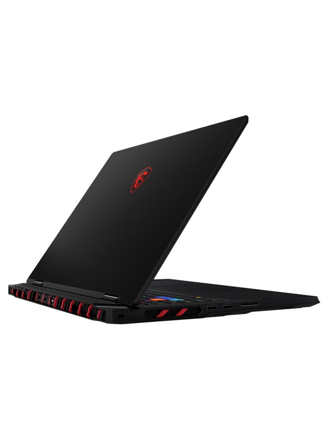 Raider Laptop With 18 Inch UHD+(3840x2400)Display,Core Ultra 9-285HX Processor/64GB RAM DDR5/2TB SSD/Windows 11/16GB NVIDIA GeForce RTX 5080 Graphics/ English/Arabic Black