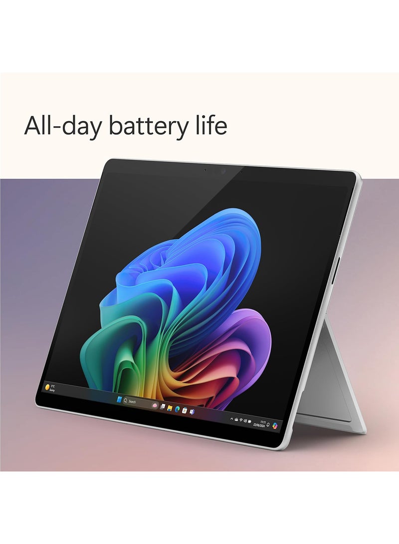 Surface Pro 11 Copilot+ Laptop With 13 Inch QHD+( 2880×1920) Display, Qualcomm Snapdragon X Elite Processor/16GB RAM DDR5/512GB SSD/Qualcomm Adreno Graphics /Windows 11 Home +Cover with Slim pen 2 English/Arabic Platinum