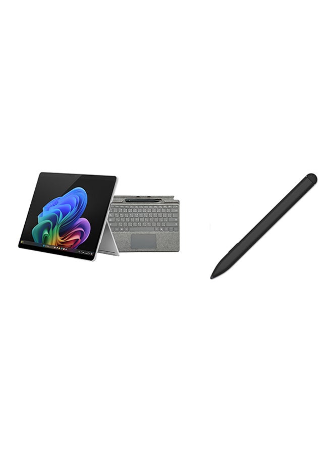 Microsoft Surface Pro 11 Copilot+ Laptop With 13 Inch QHD+( 2880×1920) Display, Qualcomm Snapdragon X Elite Processor/16GB RAM DDR5/512GB SSD/Qualcomm Adreno Graphics /Windows 11 Home +Cover with Slim pen 2 English/Arabic Platinum  - Image 1