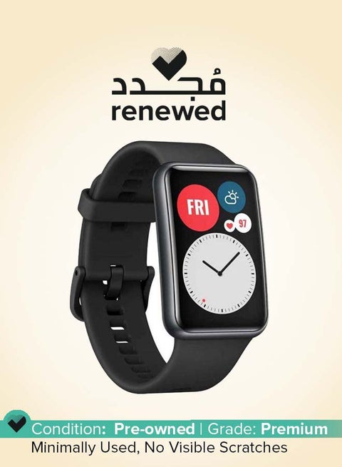 Renewed - Watch FIT 1.64 inch Amoled Display Touchscreen Waterproof Smart Watch - Graphite Black