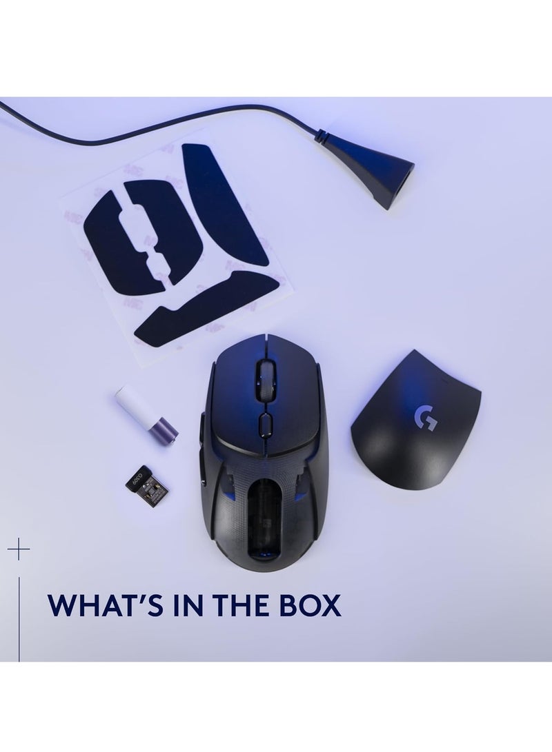 لوجيتيك - G309 LIGHTSPEED Wireless/Bluetooth Gaming Mouse, Lightweight, LIGHTFORCE Hybrid Switches, HERO 25K Sensor, 86g & 300+ hr battery life with AA battery, 6 Programmable Buttons, PC & Mac - Black - Image 1