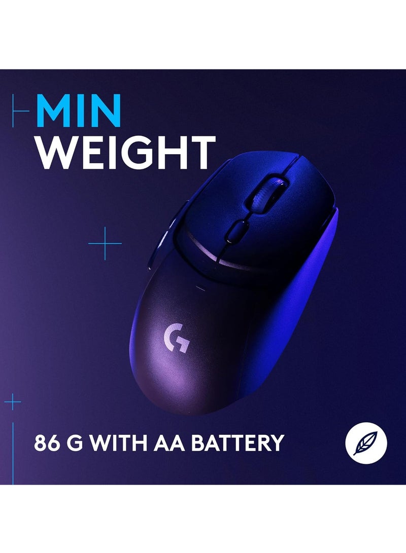 لوجيتيك - G309 LIGHTSPEED Wireless/Bluetooth Gaming Mouse, Lightweight, LIGHTFORCE Hybrid Switches, HERO 25K Sensor, 86g & 300+ hr battery life with AA battery, 6 Programmable Buttons, PC & Mac - Black - Image 1