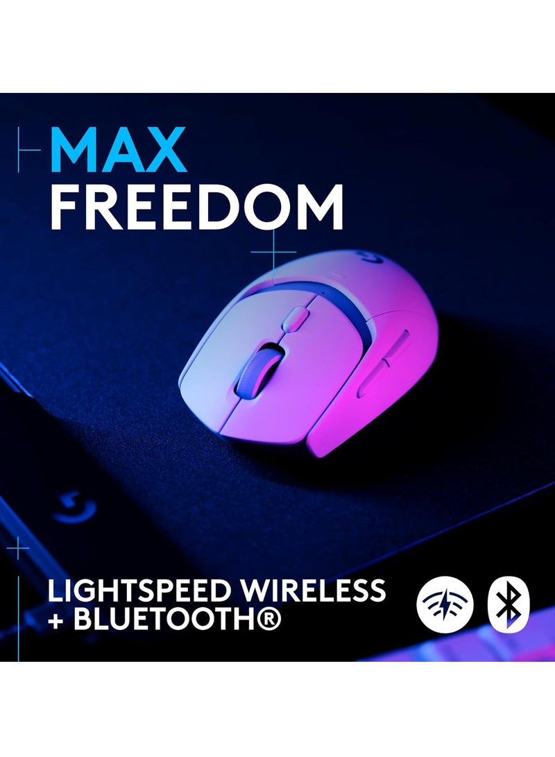 Logitech G309 LIGHTSPEED Wireless/Bluetooth Gaming Mouse, Lightweight, LIGHTFORCE Hybrid Switches, HERO 25K Sensor, 86g & 300+ hr battery life with AA battery, 6 Programmable Buttons, PC & Mac - White  - Image 3