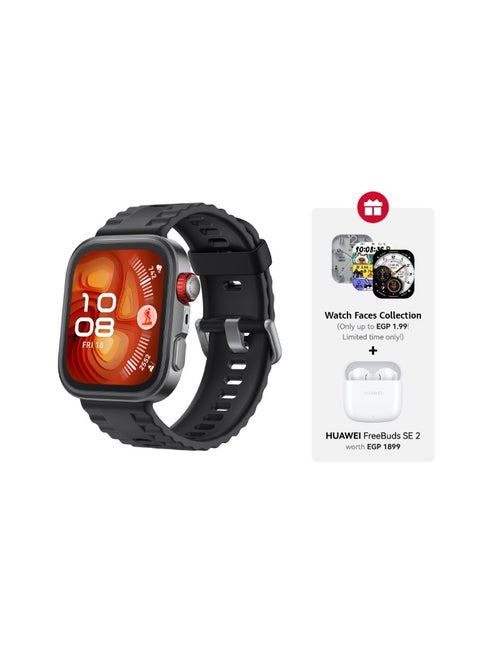 Watch Fit 4 Pro Smart Watch, 1.82” Display, Sapphire Glass & Titanium, GPS for Pro-Level Outdoor Sports, NFC, ECG Analysis, up to 10-Day Battery Life, iOS & Android Black With FreeBuds SE 2 Gift Black