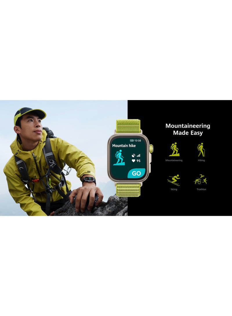 HUAWEI - Watch FIT 4 Pro Smart Watch, 1.82” Display, Sapphire Glass &Titanium, GPS for Pro-Level Outdoor Sports, NFC, ECG Analysis, up to 10-Day Battery Life, iOS & Android Blue With FreeBuds SE 2 Gift Blue - Image 1