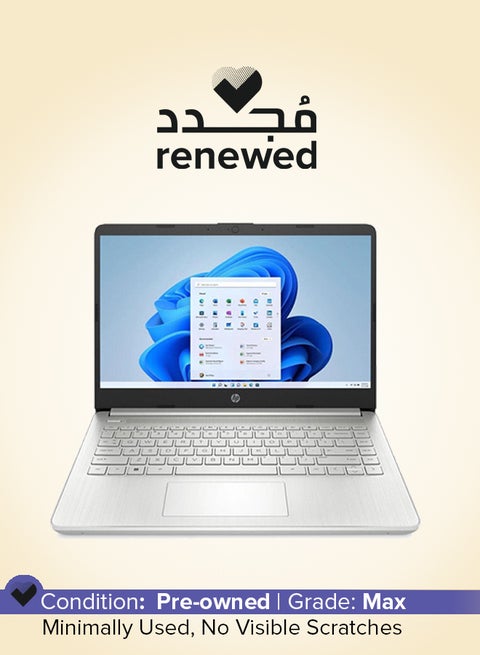 Renewed - 14-DQ5043CL Laptop With 14-Inch Full HD Display, Intel Core i3-1215U Processor/Quad Core/12th Gen/8GB RAM/256GB SSD/Intel UHD 600 Graphics/Windows 11 English Silver