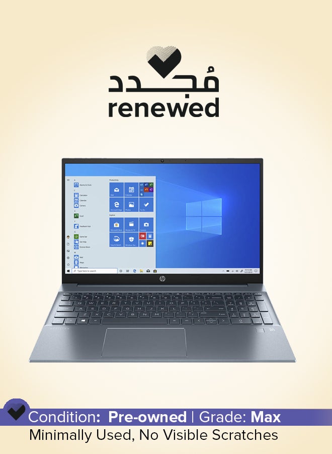 HP Renewed - Pavilion Laptop With 15.6-Inch Full HD Display, Intel Core i7-1165G7 Processor/Quad Core/11th Gen/8GB RAM/512GB SSD/Intel Iris XE Graphics/Windows 11 English Blue  - Image 1