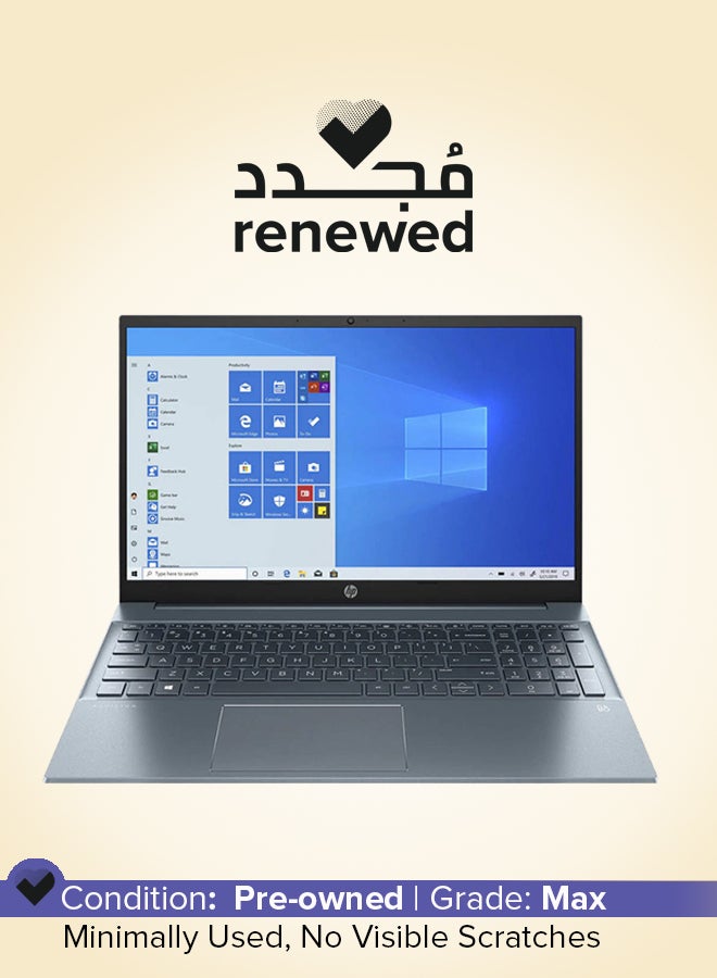 HP Renewed - Pavilion Laptop With 15.6-Inch Full HD Display, Intel Core i7-1195G7 Processor/Quad Core/11th Gen/16GB RAM/512GB SSD/Intel Iris XE Graphics/Windows 11 English Blue  - Image 1