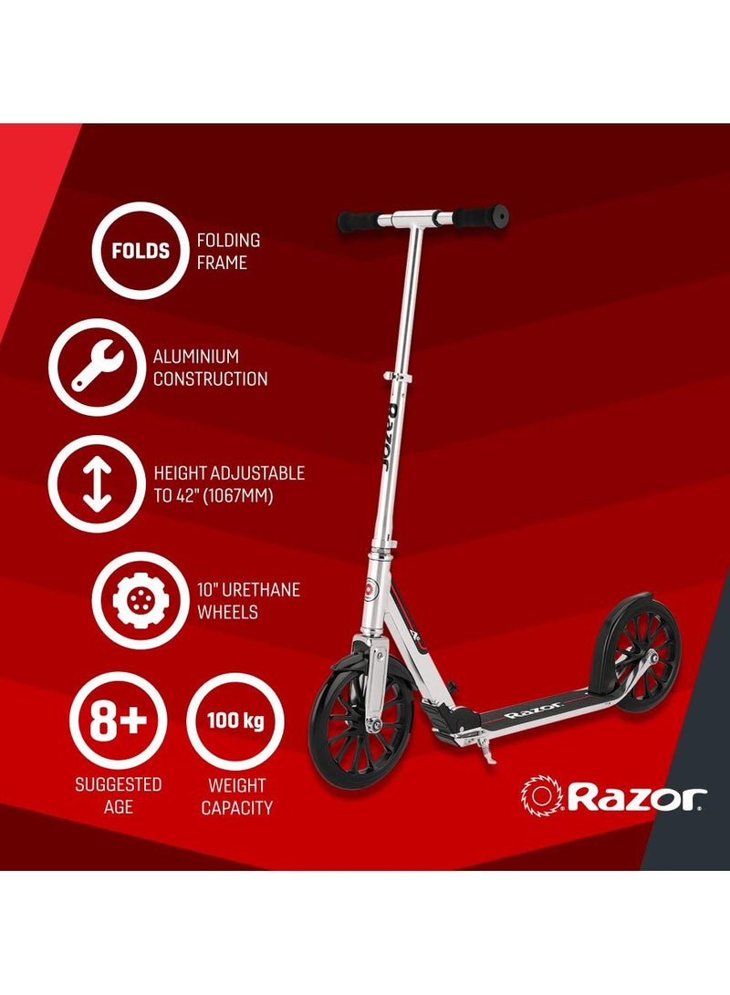 Razor A6 Silver Scooter | Kids Ages 8 Years+ | Kids Scooter | Scooter for Taller Rider | Adjustable Height up to 42"| Foldable Scooter | Outdoor Adventure 11.7x85x37.20cm - Image 4