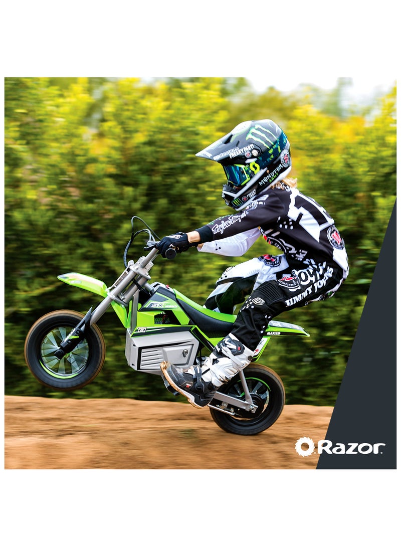 Razor Razor Motorbike Dirt Rocket SX350 22Km/h | Kids Ages 13 Years+ | Supercross Inspired | Motocross Bike | Electric Bike | With up to 40 minutes of Continuous Use | Off-road Bike | Outdoor Adventure Green 111x55x71cm  - Image 3