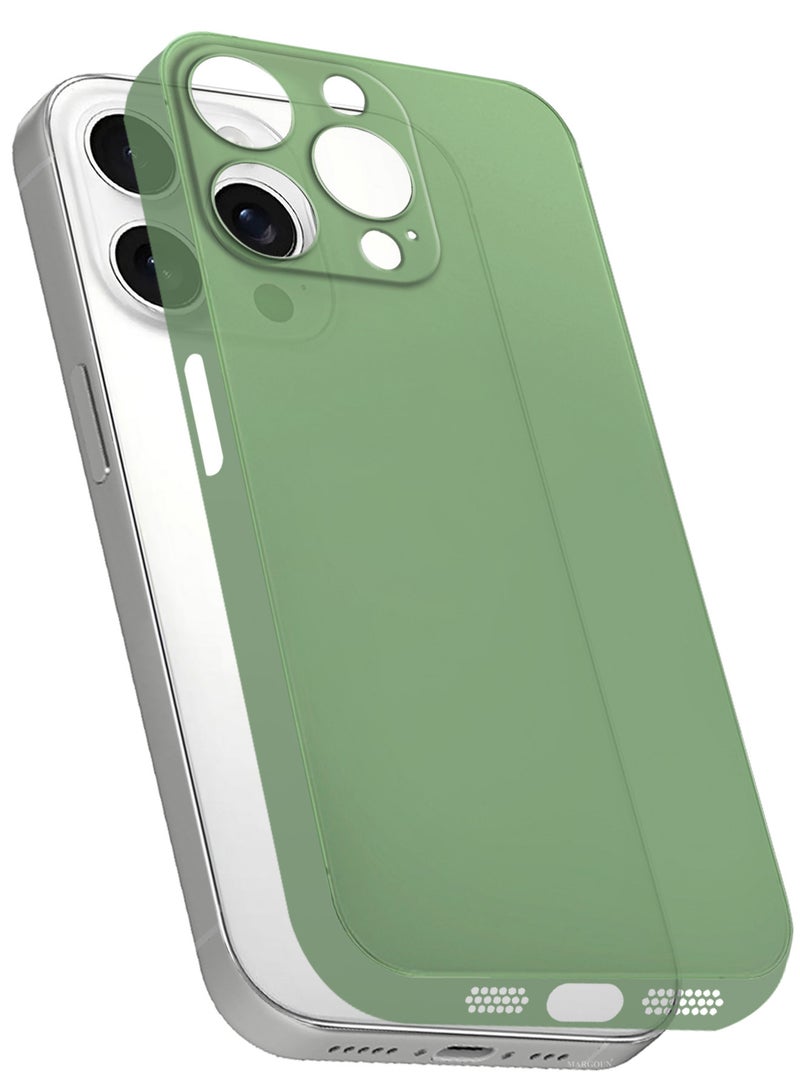 مارجون (for iPhone 15 Pro Max) Case Cover Air Skin Series Back Cover Sturdy Durable Thin Case Drop Protection Cover - Transparent Green Green-1 - Image 3