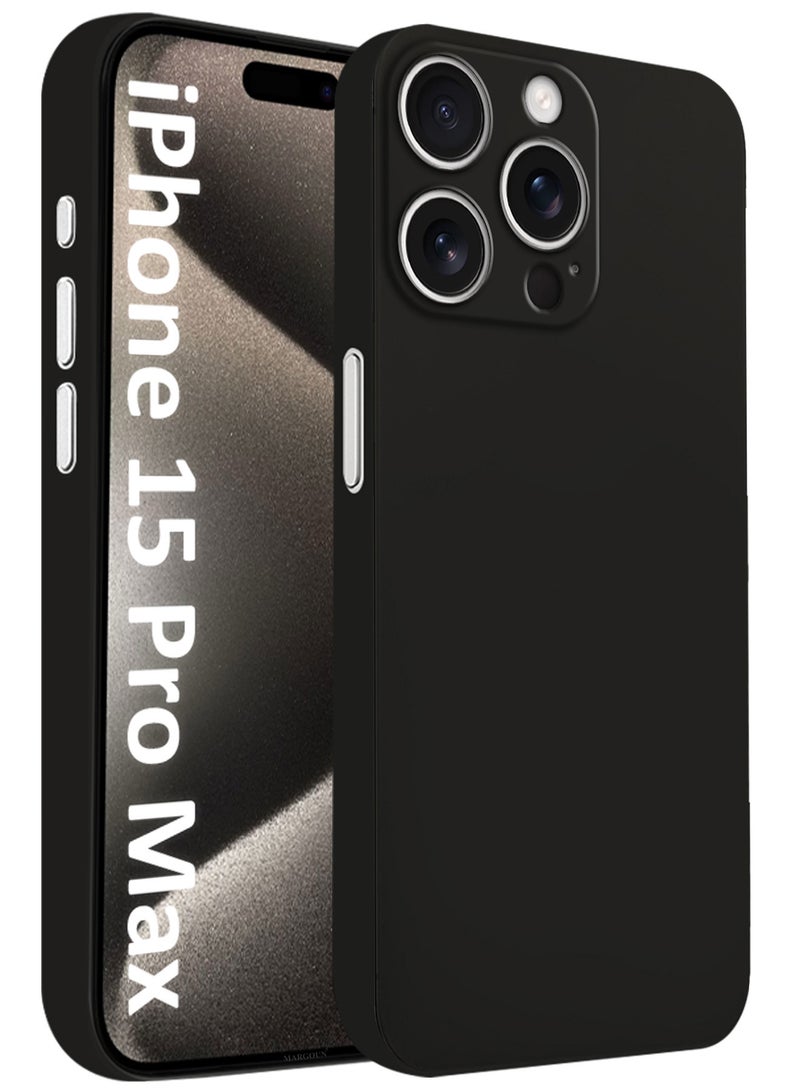مارجون (لآيفون 15 برو ماكس) غلاف كفر سلسلة إير سكين غلاف خلفي متين وقوي ورقيق لحماية من السقوط - شفاف أسود - Image 1