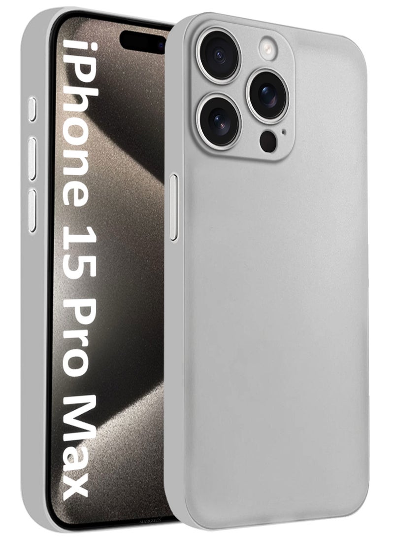 مارجون (for iPhone 15 Pro Max) Case Cover Air Skin Series Back Cover Sturdy Durable Thin Case Drop Protection Cover - Transparent Natural Titanium Natural Titanium-1 - Image 1