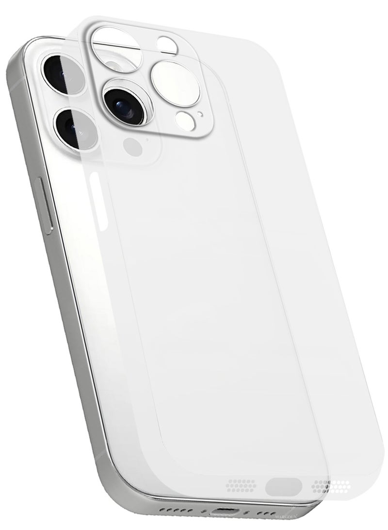 MARGOUN (for iPhone 15 Pro Max) 2Packs Case Cover Air Skin Series Back Cover Sturdy Durable Thin Case Drop Protection Cover - Transparent White White-2 - Image 3