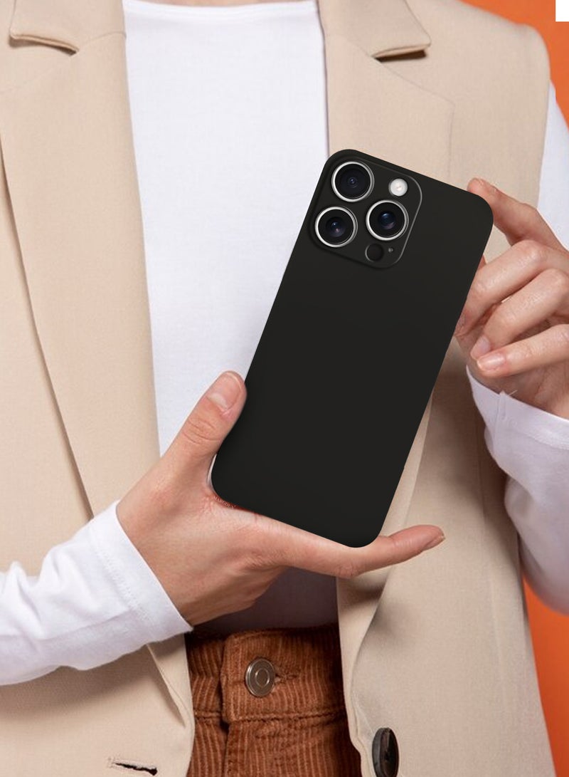 مارجون (for iPhone 15 Pro Max) 3Packs Case Cover Air Skin Series Back Cover Sturdy Durable Thin Case Drop Protection Cover - Transparent Black Black-3 - Image 5