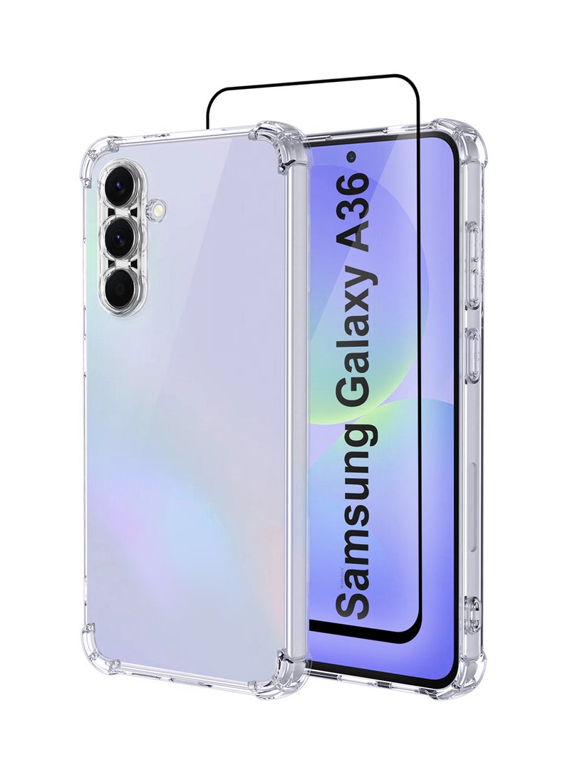 MARGOUN 2Packs TPU Gorilla Case for Galaxy A36 5G – Transparent Shockproof Anti-Fall Cover with Screen Protector Clear-2  - Image 1