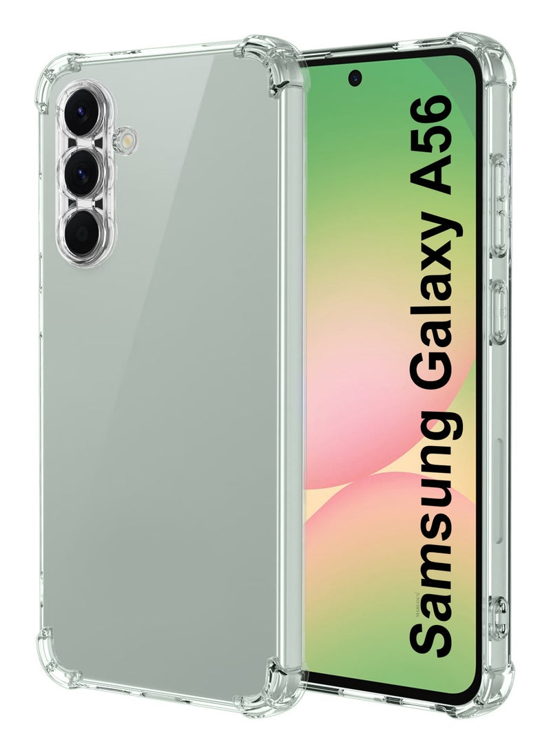 MARGOUN TPU Gorilla Case For Galaxy A56 5G – Transparent Shockproof Anti-Fall Cover - Clear-1  - Image 1