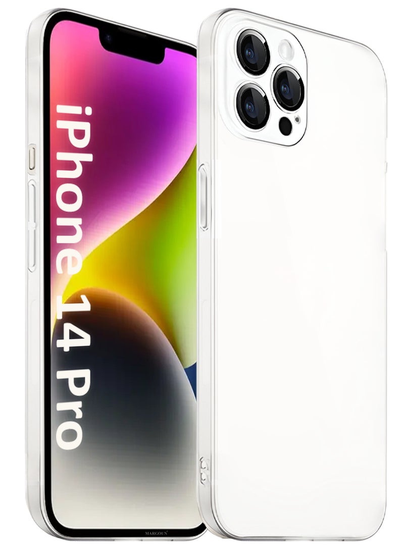 MARGOUN (for iPhone 14 Pro) Case Cover Air Skin Series Back Cover Sturdy Durable Thin Case Drop Protection Cover - Transparent White White-1 - Image 1