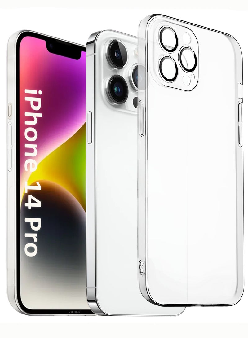 MARGOUN (for iPhone 14 Pro) Case Cover Air Skin Series Back Cover Sturdy Durable Thin Case Drop Protection Cover - Transparent White White-1 - Image 2