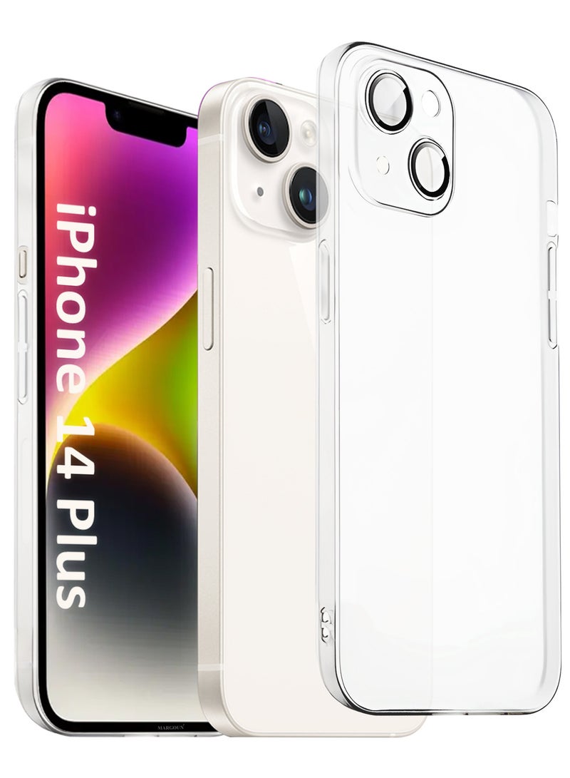 MARGOUN (for iPhone 14 Plus) 3Packs Case Cover Air Skin Series Back Cover Sturdy Durable Thin Case Drop Protection Cover - Transparent White White-3 - Image 3