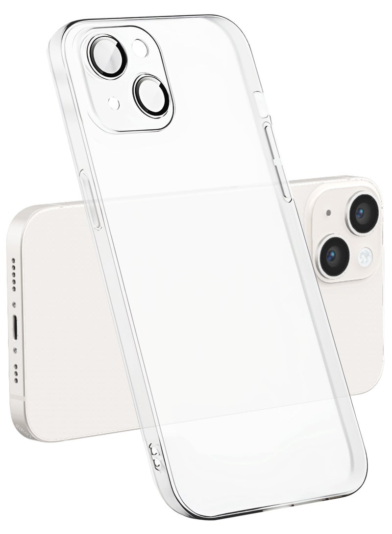 MARGOUN (for iPhone 14 Plus) 2Packs Case Cover Air Skin Series Back Cover Sturdy Durable Thin Case Drop Protection Cover - Transparent White White-2 - Image 2