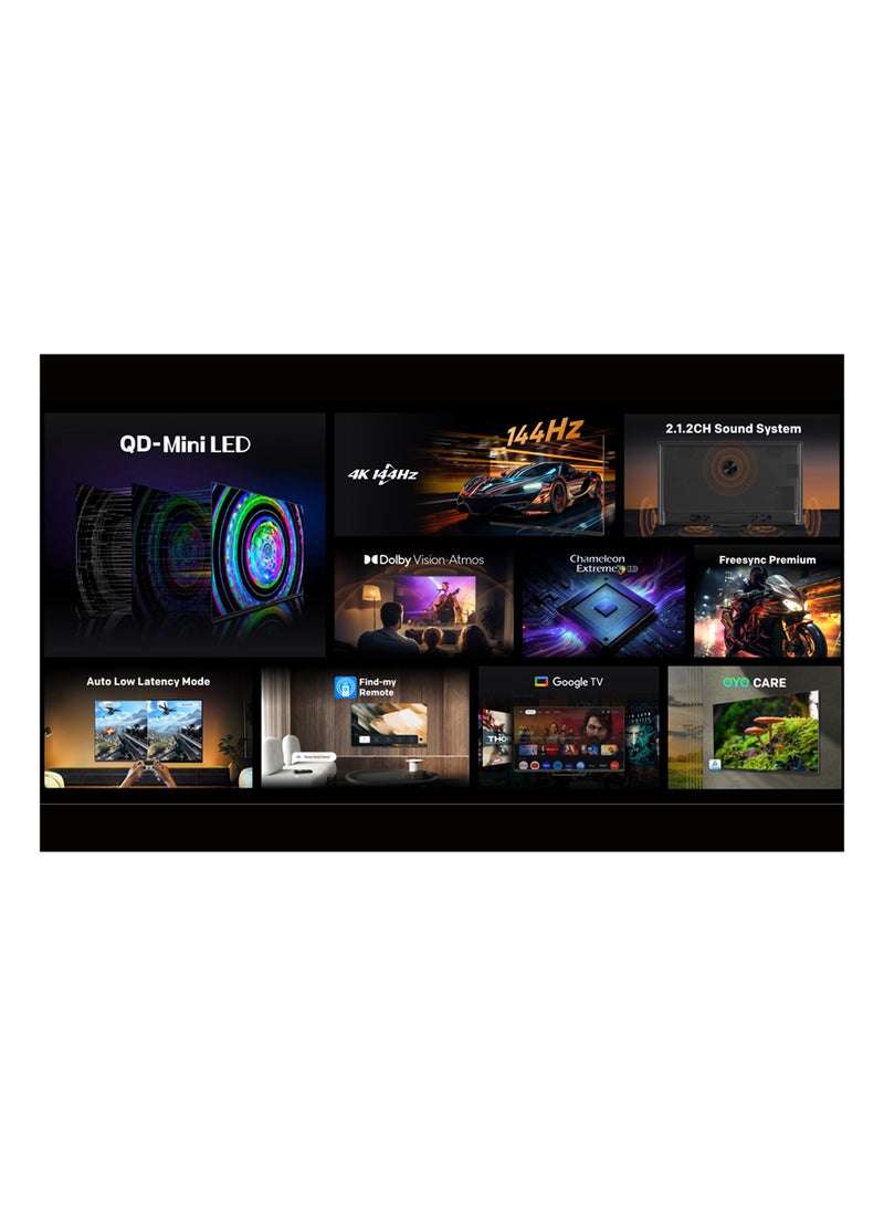 Skyworth 65X8700G 65-Inch 4K MiniLED TV with Dolby Vision, HDR10+, 144Hz VRR, Dolby Atmos, Google TV, HDMI 2.1, Bluetooth 5.1, Voice Control 65X8700G black  - Image 5
