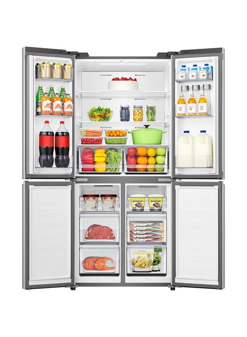 Hisense Cross Door American 457L Freezer Fridge, My Fresh Choice, Frost Free, Multi Air Flow, Dual-Tech Cooling, Bottom Cooling System, Silver Glass, 1 Year Full And 5 Years Compressor Warranty - RQ5G470SBS3 SILVER  - Image 3