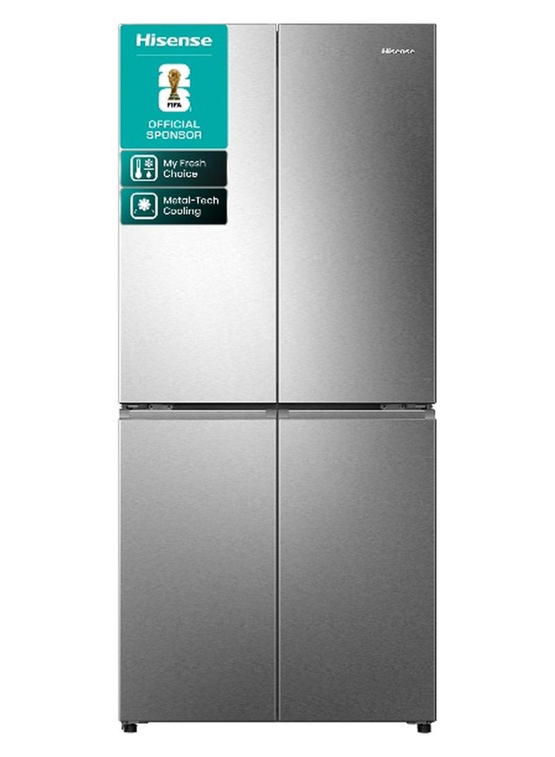 Hisense Gross 610L/Net 456L Cross Door  Refrigerator Fridge RQ5G470SBS3, My Fresh Choice Function, Metal-Tech Cooling, Durable Inverter, Premium Flat Door Design, Total No Frost, Multi AirFlow, Inverter RQ5G470SBS3 SILVER - Image 1