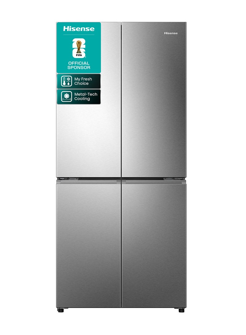 Hisense Gross 610L/Net 456L Cross Door  Refrigerator Fridge RQ5G470SBS3, My Fresh Choice Function, Metal-Tech Cooling, Durable Inverter, Premium Flat Door Design, Total No Frost, Multi AirFlow, Inverter RQ5G470SBS3 SILVER - Image 1
