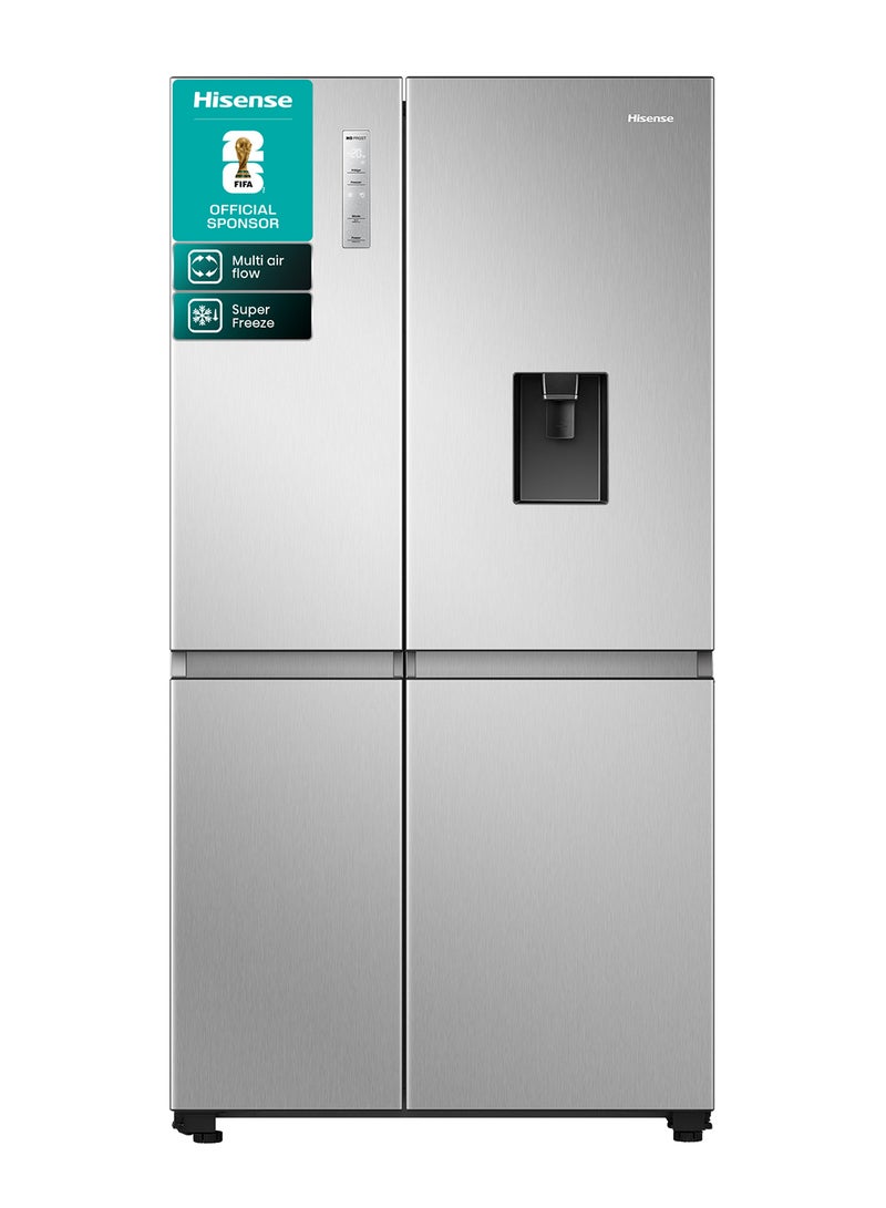 Hisense Gross 869L/Net 637L Side By Side Refrigerator Fridge RS3N668SMI3, Non Plumbed Water Despenser, Multi Air Flow, Super Freeze, Super Cool, Dual Temp Control Zone, Durable Inverter RS3N668SMI3 Silver - Image 2