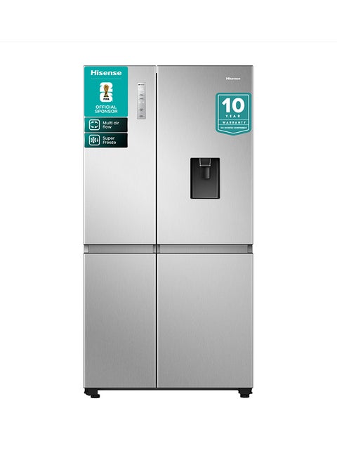 Gross 869L/Net 637L Side By Side Refrigerator Fridge RS3N668SMI3, Non Plumbed Water Despenser, Multi Air Flow, Super Freeze, Super Cool, Dual Temp Control Zone, Durable Inverter RS3N668SMI3 Silver