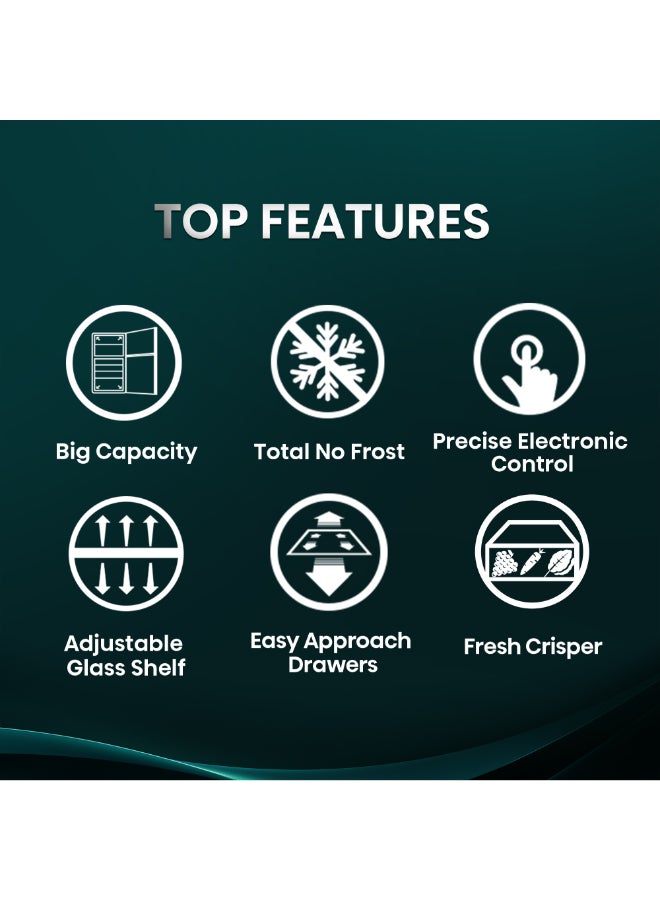 Hisense 826L Gross/635L Net Capacity Top-Mount Refrigerator with Inverter Technology, Big Capacity,Total No Frost,Precise Electronic Control,Adjustable Glass Shelf,Easy Approach Drawers,Fresh Crisper,Supper Cooling, Twist Icemaker,RT3N635NAD4 RT3N635NAD4 Silver - Image 4