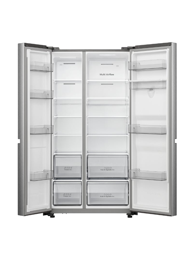 Hisense Two Door Side By Side 869L Fridge, Non Plumbed Water Dispenser, Dual Temp Control Zone, Durable Inverter, 1 Year Full And 10 Years Compressor Warranty - RS3N668SMI3 Silver - Image 2