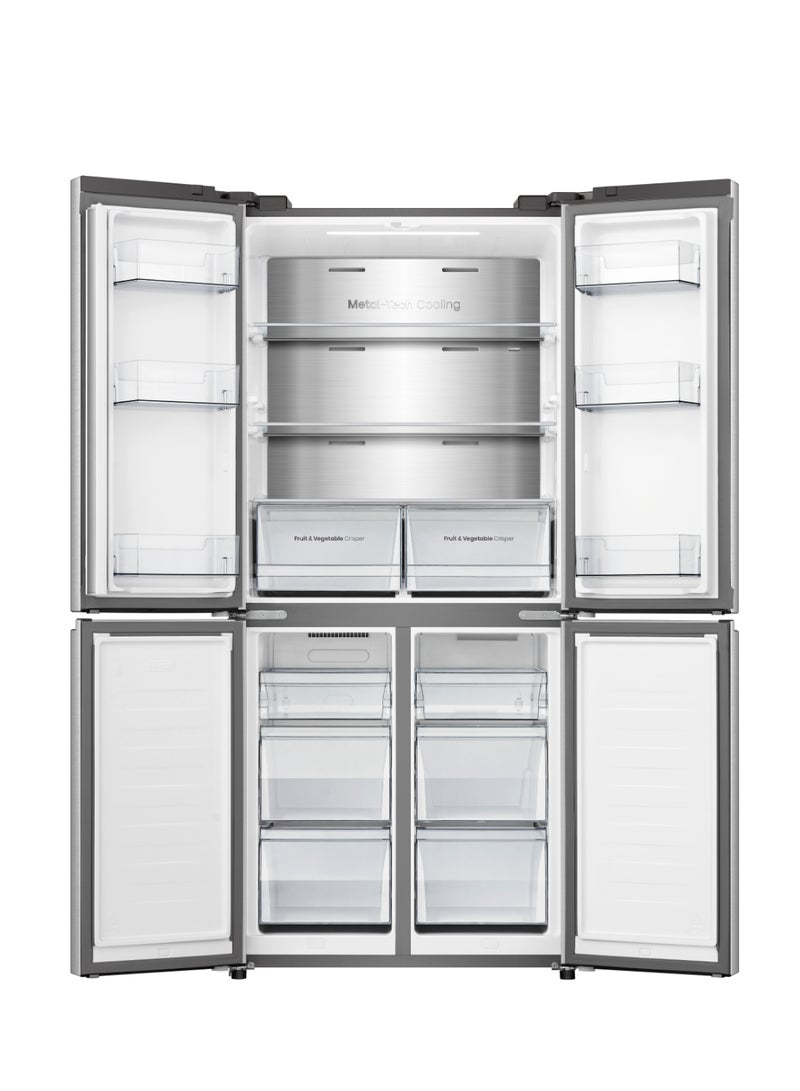 Hisense - Cross Door American 457L Freezer Fridge, My Fresh Choice, Frost Free, Multi Air Flow, Dual-Tech Cooling, Bottom Cooling System,1 Year Full And 10 Years Compressor Glass, 1 Year Full & 5 Years Compressor Warranty - RQ5G470SBS3 Silver - Image 1