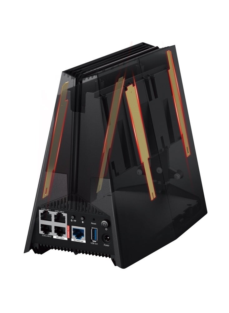 Archer GE550 BE9300 Tri-Band Wi-Fi 7 Gaming Router, 5G Multi-Gigabit Game Ports for Ultimate Speed Experience, Wi-Fi Router up to 9220 Mbps Speed, 4K-QAM, 6 GHz Smart Roaming with Easy-Mesh Black