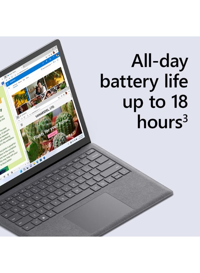 Microsoft - Surface Laptop 5 Laptop With 13.5 Inch UHD Display,Core i5-1145G7 Processor/8GB RAM RAM/256GB SSD/Intel Iris Xe Graphics/Windows 11 Pro/ English/Arabic Platinum - Image 1