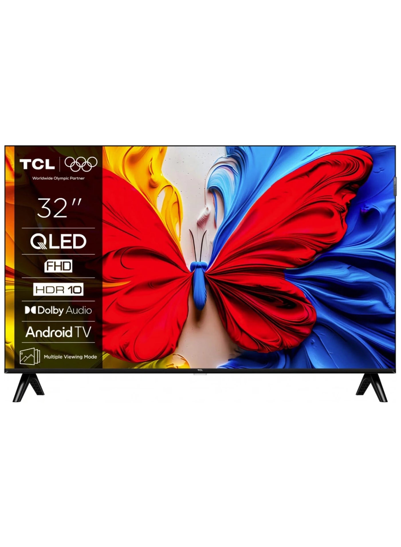 32 Inch S5K QLED Full HD Smart Google TV with Google Voice, HDR10, Dolby Audio, Google Cast, and Metallic Bezel-less Slim Design - 2025 Model 32S5K Black