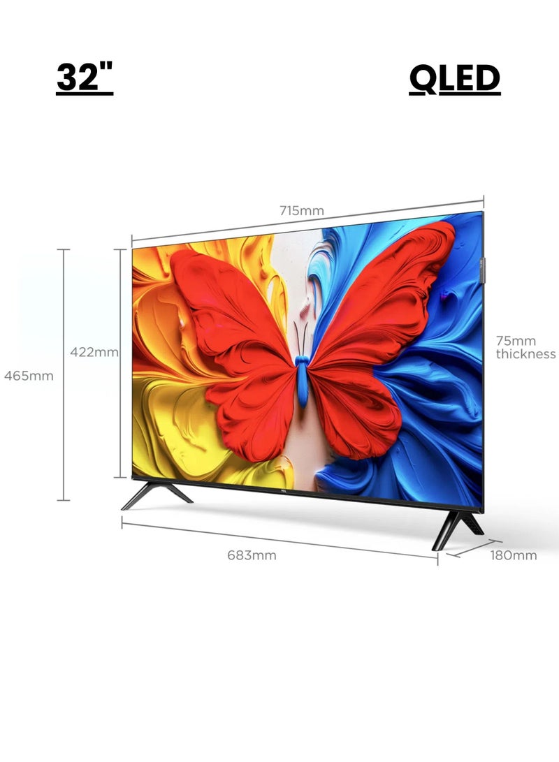 تي سي إل 32 Inch S5K QLED Full HD Smart Google TV with Google Voice, HDR10, Dolby Audio, Google Cast, and Metallic Bezel-less Slim Design - 2025 Model 32S5K Black - Image 2