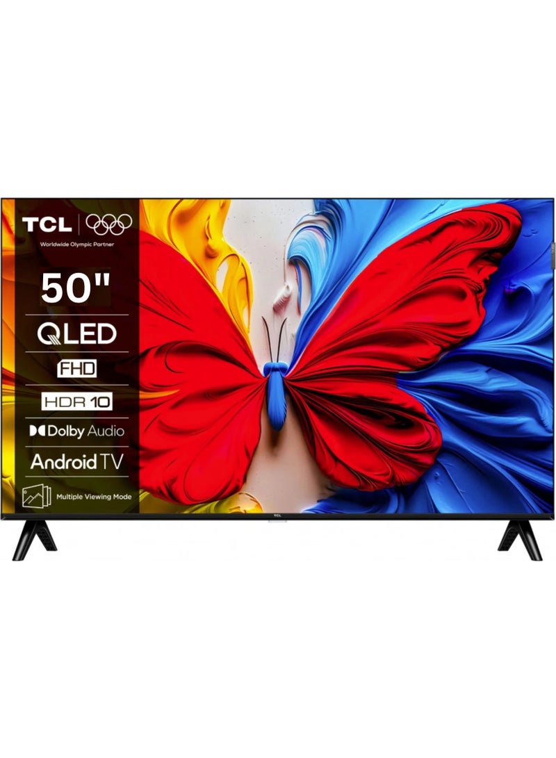 TCL 50 Inch S5K QLED Full HD Smart Google TV with Google Voice, HDR10, Dolby Audio, Google Cast, and Metallic Bezel-less Slim Design - 2025 Model 50S5K Black  - Image 1