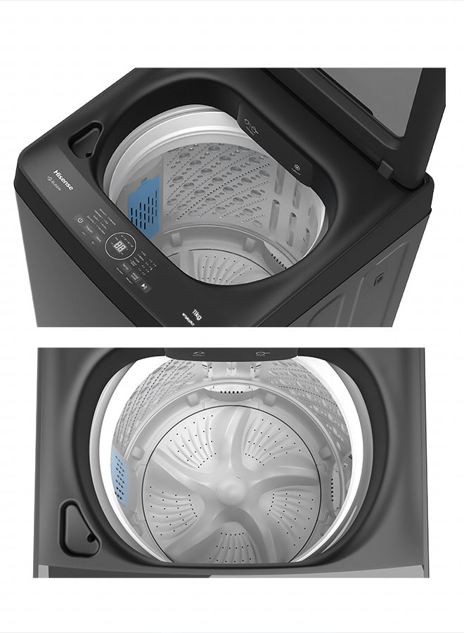 Hisense 11KG Top Loading Washing Machine WT3K1123UT, iBubble Clean,Monolith Design, Aqua Save, Soal Function, PureFlat Lid, Mega Capacity, Maxload Opening, Air Dry, Quick 15’, Magic Filter WT3K1123UT Titanium Gray - Image 3