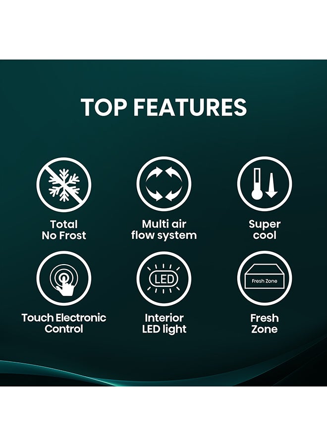 Hisense Two Door Bottom Mount Refrigerator - 390L Freezer Fridge , Frost Free, Multi Air Flow - RB3N390NDC1 Silver - Image 4
