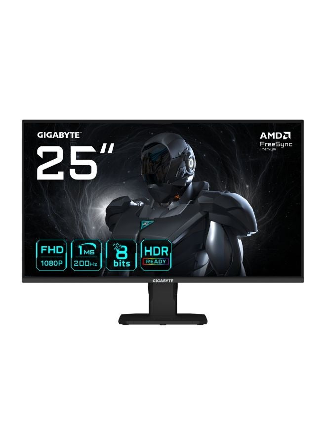 جيجابايت - GS25F2 FHD Gaming Monitor - 24.5 Inch, 200Hz, 1ms, SS IPS, FreeSync Premium, HDR Ready Black - Image 1
