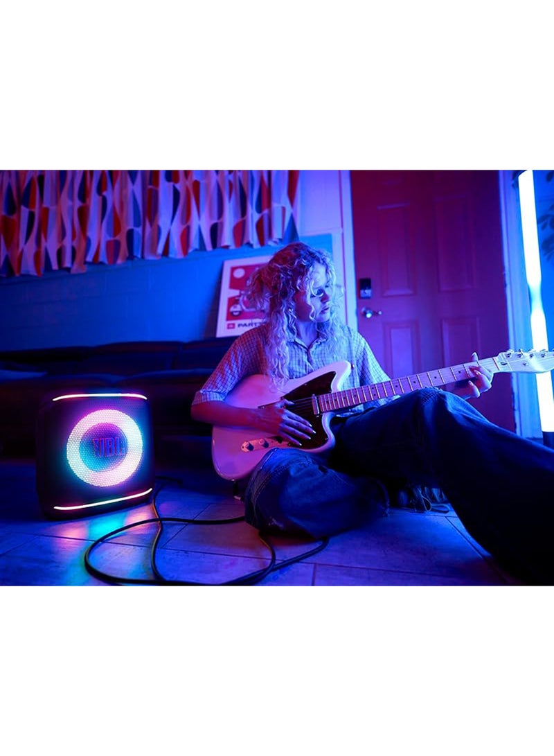 PartyBox Encore 2 Portable Bluetooth Speaker With Wireless Mic And AI Boost, 15H Battery, Dynamic Lights, Auracast, Karaoke And Guitar Input, IPX4 Splashproof - Black