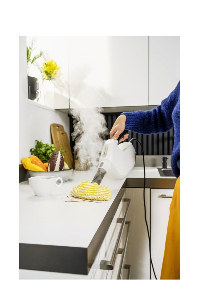 كارشر منظف بخار محمول SC 1 Multi 2 في 1 مدمج (يدوي وممسحة)، تقريباً 1200-1300 واط، تسخين سريع، يقضي على 99.99% من البكتيريا - Image 3